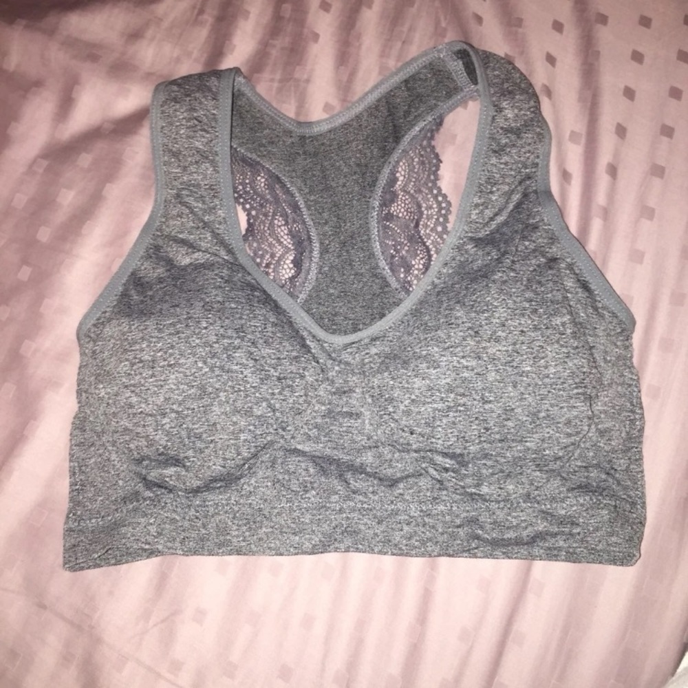 grey sports bra